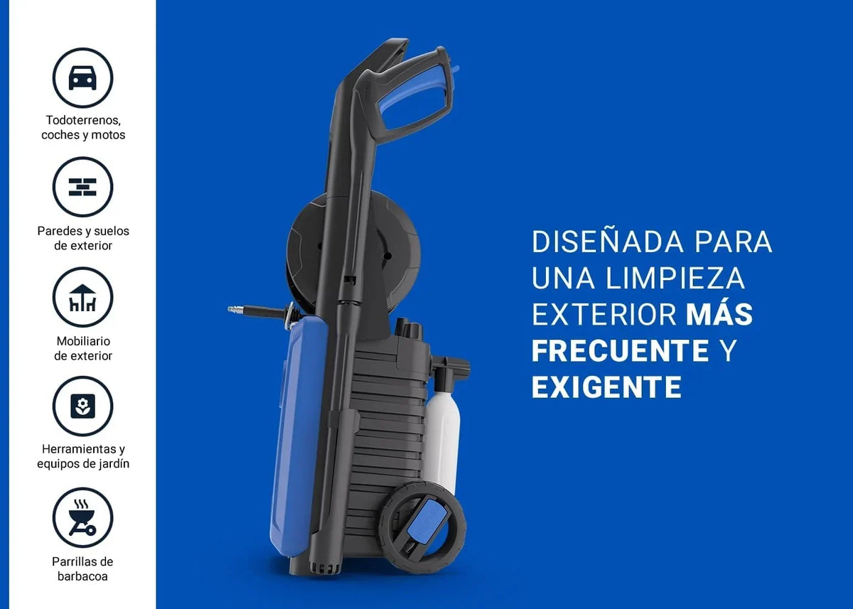 Nilfisk Classic 150 Bares - Hidrolimpiadora de Alta Presión Fácil de Usar - Limpiadora de Patios, Coches y Exteriores (2200 W)