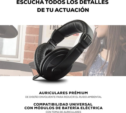 Alesis Nitro Max Kit Batería Electrónica con Parches Silenciosos de Malla, Caja de Doble Zona de 10", Bluetooth, 440+ Sonidos Auténticos, Lecciones Drumeo, USB MIDI, Pedal de Bombo