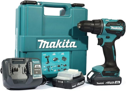 MAKITA DDF490WVE - Taladro atornillador 18V 65Nm. Incluye Taladro, 2 baterias de 2Ah, cargador y maletín