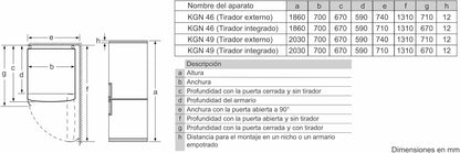 Bosch Serie 4 - Frigorífico combinado, NoFrost, alto 203 x ancho 70 cm, 438 L, Tecnología VitaFresh, Blanco - KGN49XIDQ