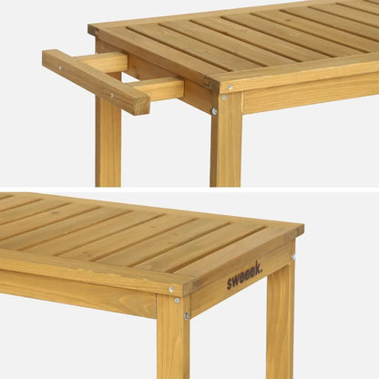 Aparador De Barbacoa De Madera Con Ruedas, Madera