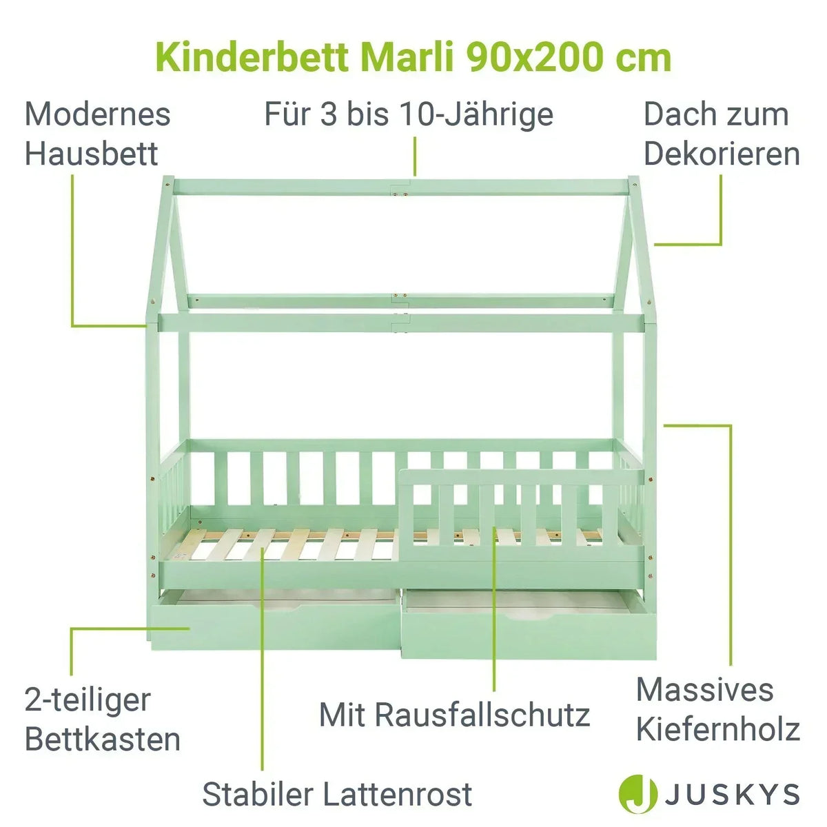 2026 Cama infantil Marli 90 x 200 cm con cajones de almacenamiento
