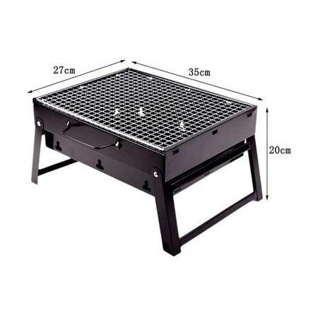 Barbacoa De Carbón Portátil Plegable Para Bbq Con Parrilla 35x27x20cm