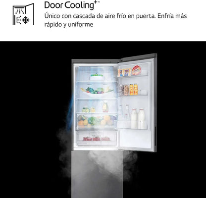 LG GBP61DSXGC - Frigorífico Combi No Frost, Congelador, Compresor Smart Inverter, Color Inox Antihuellas, 186 cm, 341 l