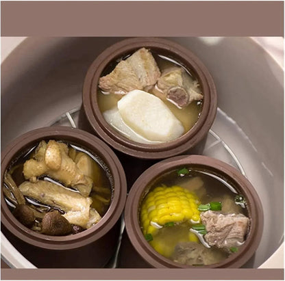 Olla de cocción lenta de arcilla morada saludable – Olla eléctrica inteligente de 2,5 L con horario de citas para deliciosas sopas, ideal para cenas familiares