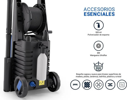 Nilfisk Classic 150 Bares - Hidrolimpiadora de Alta Presión Fácil de Usar - Limpiadora de Patios, Coches y Exteriores (2200 W)