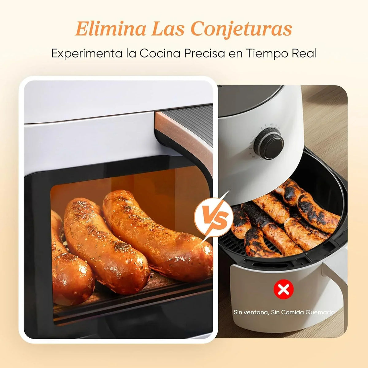 Cosori Freidora de Aire 8,5L, Doble Cesta con Ventana, 10 Funciones, Blanca