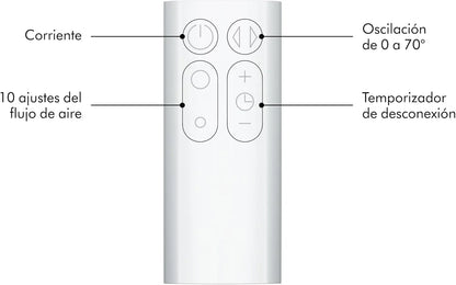 Cool™ Ventilador de torre (AM07) Air Multiplier™, ventilador sin aspas potente con tecnología Air Multiplier™ (Blanco/Plata)