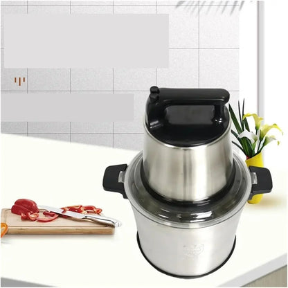 Genérico Picadora de Carne Comercial con Capacidad de 10 litros, batidora eléctrica de Acero Inoxidable de Alta Potencia, procesador de Alimentos, mezcladora con agitación Potente.