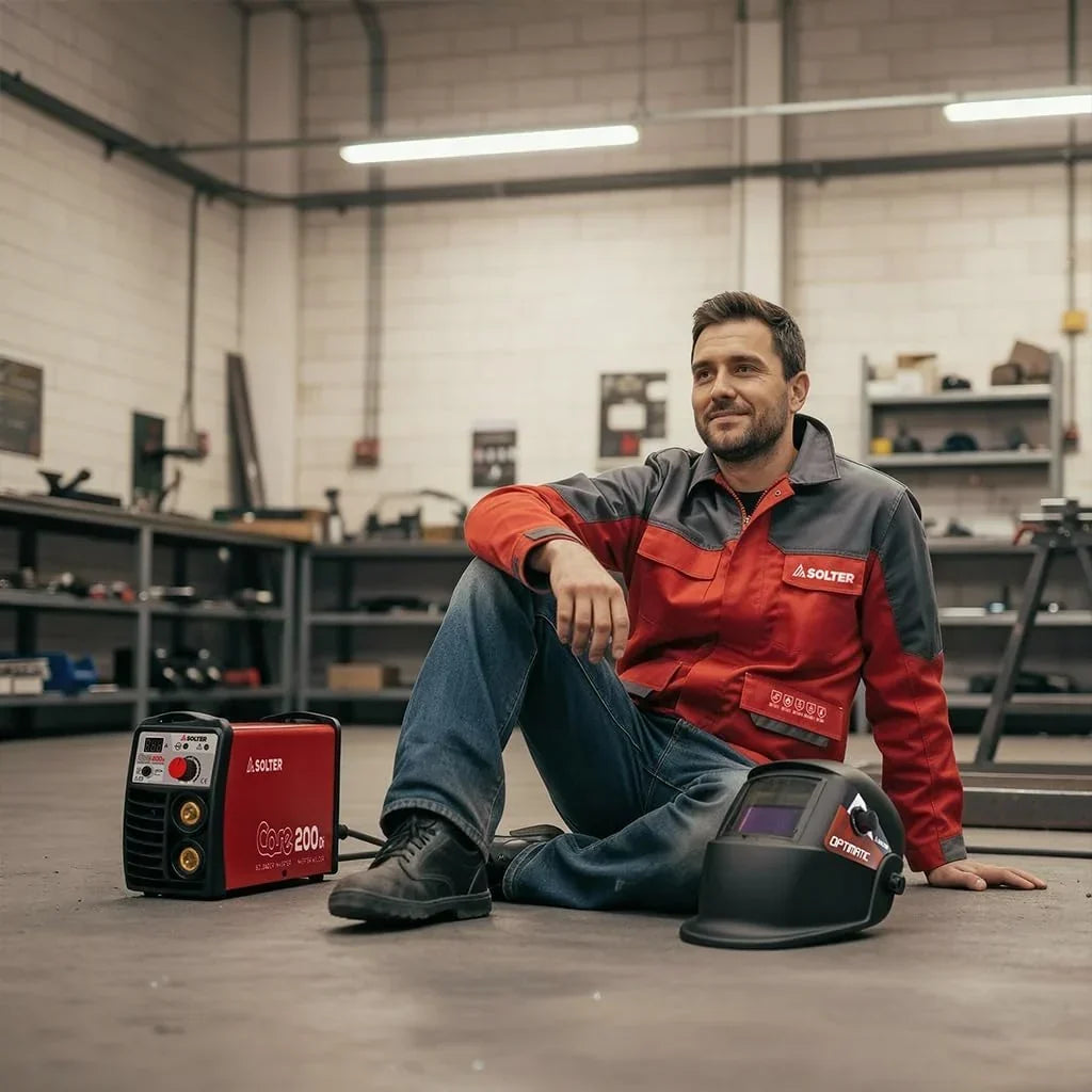 Solter - Soldador Inverter CORE 200Di, 200A de Potencia, Ciclo de Trabajo Profesional MMA y TIG Lift-Arc Tecnología Nanocrystaline con Accesorios