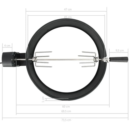 Kit De Anillo Asador De Barbacoa Negro 47 Cm Vidaxl