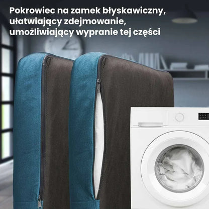 Fotel uszak z podnóżkiem Jane Royal, turkusowy