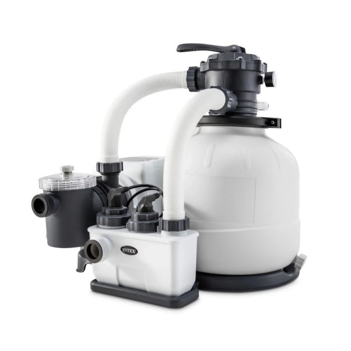 Bomba de filtro de arena Intex Krystal Clear™ de 8,500 galones y sistema de cloro para piscina de agua salada