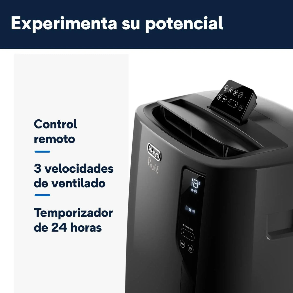 Pingüino PACEL112 Silent Aire Acondicionado Portátil Silencioso con Tecnología Eco Real Feel y Cool Surround, Función Deshumidificadora, 2.9 kW, 63 dB, Plástico, Negro, Clasa A, hasta 110m3