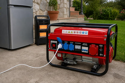 SVE Generador Eléctrico Gasolina 15L 5500W 230/380V 4 ENCHUFES (2500W Trifásico 3000W Monofásico) Motor 4 Tiempos