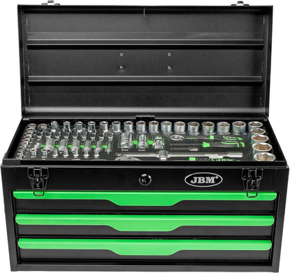CAJA METÁLICA CON HERRAMIENTAS 143 PIEZAS CINCADO