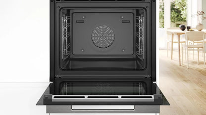 Bosch - Horno Multifunción con Vapor Añadido, 60 cm, Serie 8, Electrónica TFT TouchControl Plus, AirFry, Home Connect, Negro, HRG7361B1