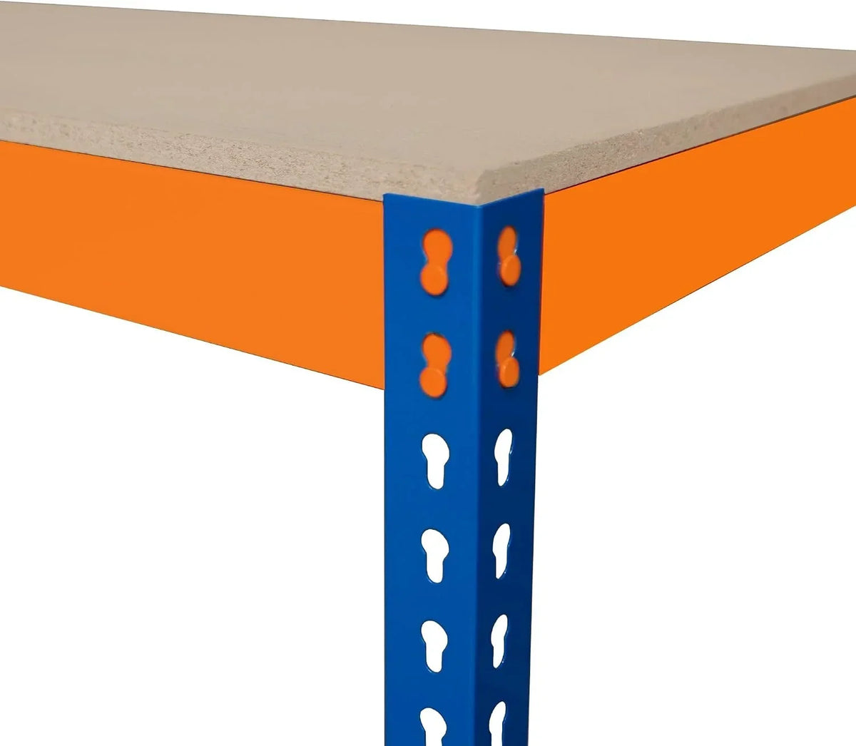 Banco de Trabajo p/Garaje S-Rax 2 Niveles | 180cm x 45cm x 90cm | Capacidad por Nivel 300kg | Montaje Sin Tornillos | 3 Barras de Soporte Reforzadas | Patas de Goma | Mesa para taller almacén depósito
