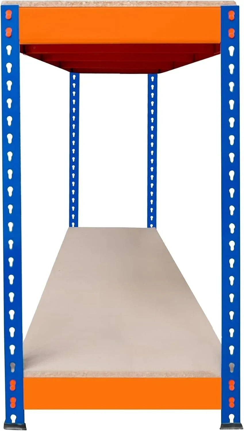 Banco de Trabajo p/Garaje S-Rax 2 Niveles | 180cm x 45cm x 90cm | Capacidad por Nivel 300kg | Montaje Sin Tornillos | 3 Barras de Soporte Reforzadas | Patas de Goma | Mesa para taller almacén depósito