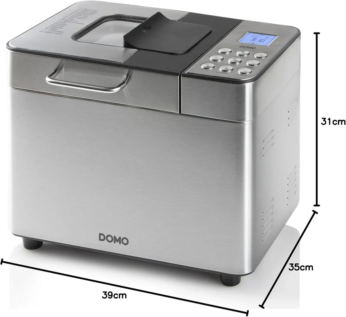 DOMO Panificadora B3971, Negro, Plata (mate), Plástico