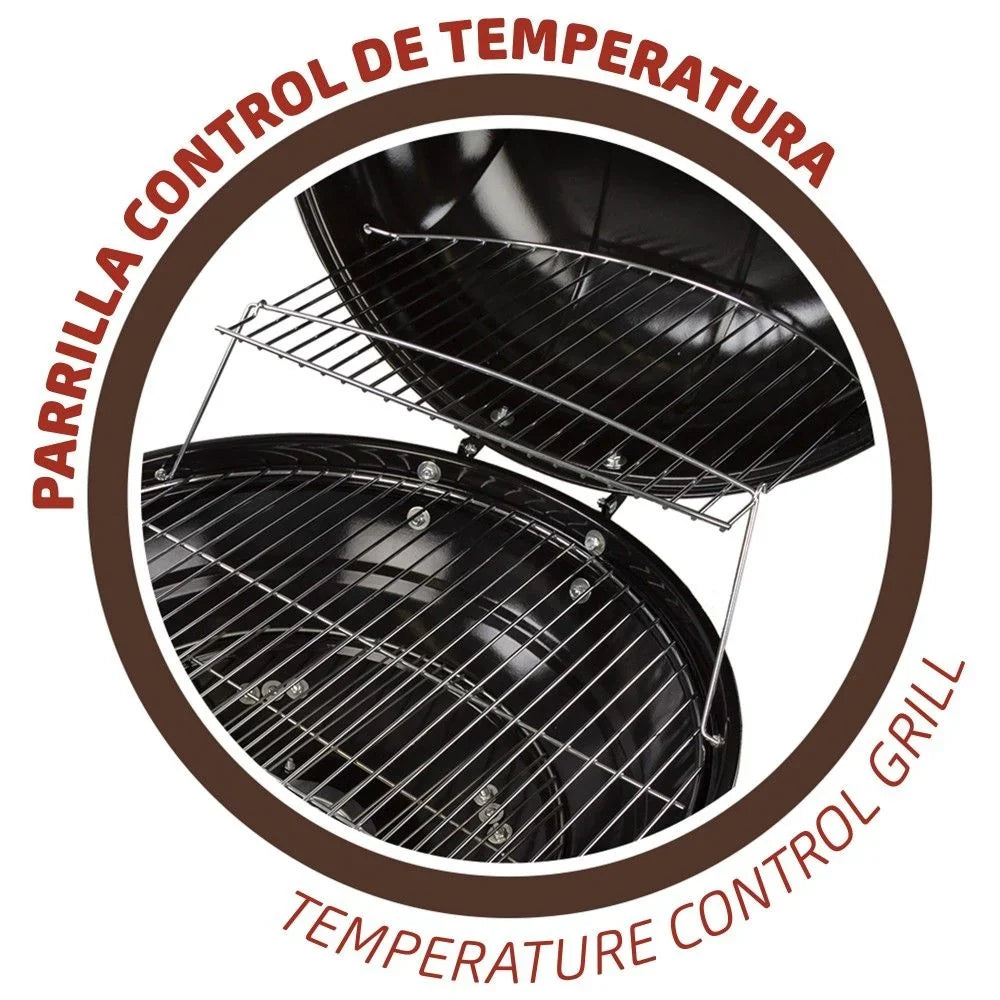 Barbacoa De Carbón Redonda Con Tapa Aktive