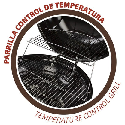 Barbacoa De Carbón Redonda Con Tapa Aktive